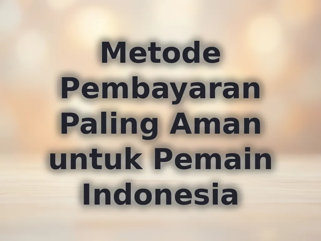 Metode Pembayaran Paling Aman untuk Pemain Indonesia