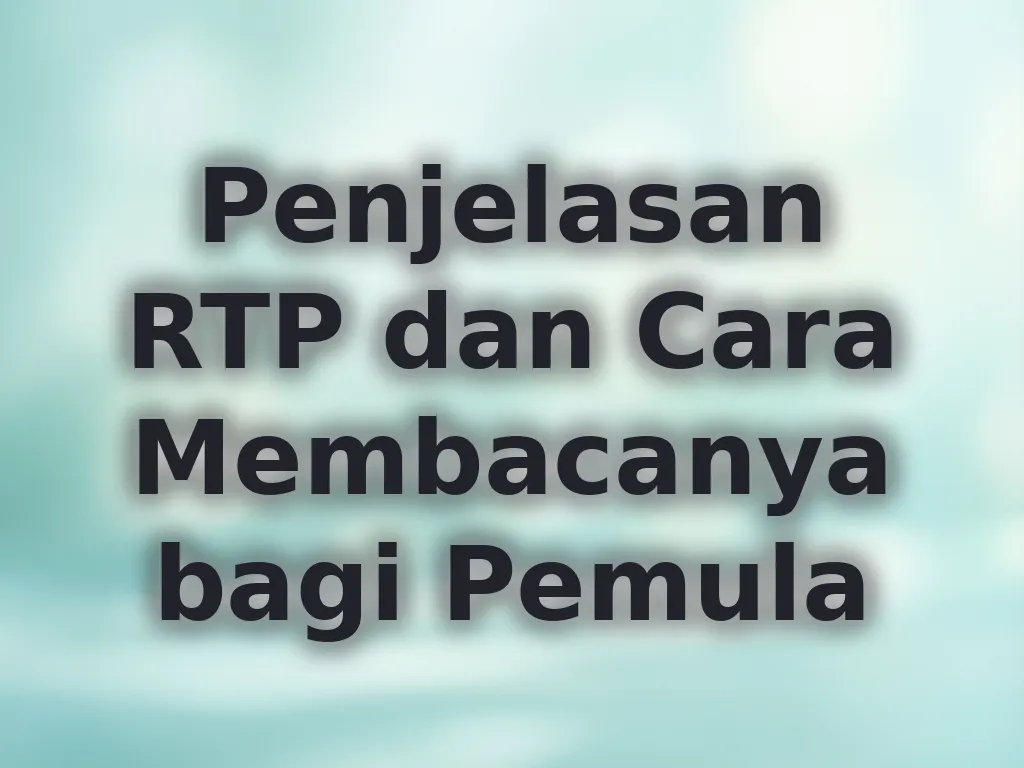 Penjelasan RTP dan Cara Membacanya bagi Pemula